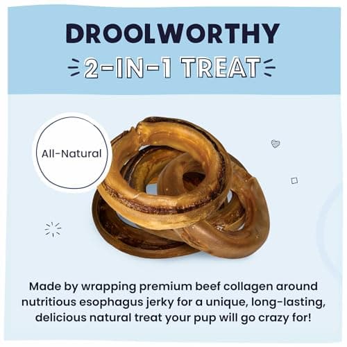 Pawstruck 2-in-1 Collagen Wrapped Jerky Natural Treats for Dogs - 5 Rings - Limited Ingredient Grain Free for Small, Medium, and Large Dogs