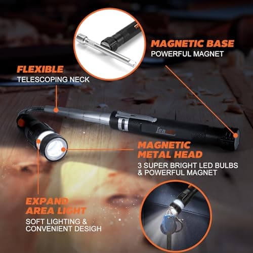 Lenski Stocking Stuffers for Men Adults, for Men Magnetic Pickup Tool, Mens Grandpa Husband Gifts, White Elephant Gifts for Adults, Cool Stuff Gadgets