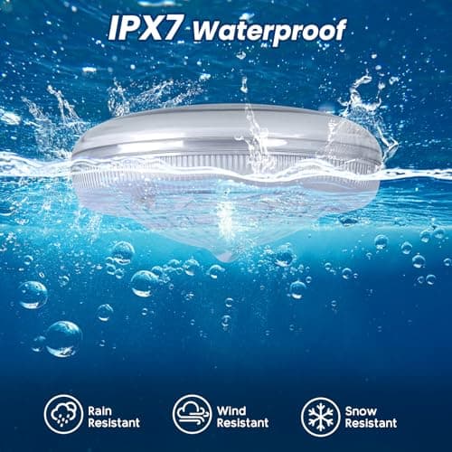 Solar Floating Pool Lights, Solar Powered Pool Light That Float with Remote Control, 12 Lighting, 3 Timing Mode, IPX7 Waterproof lights for Above Ground Swimming Pool, Bathtub, Party, Pond Decor-1PC