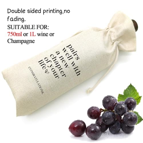 TBITON New Job Gifts, Farewell Gifts for Coworkers,New Beginning Gifts, Wine Gift Bags Going Away Gift for Friends Coworker Boss, Pairs Well With A New Chapter of Your Life (Beige-NEW JOB02) B0DHHFYD2C