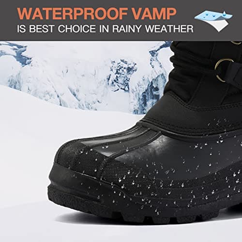 mysoft Women's Snow Boots Warm Insulated Faux Fur Lined Waterproof Mid-Calf Winter Boots