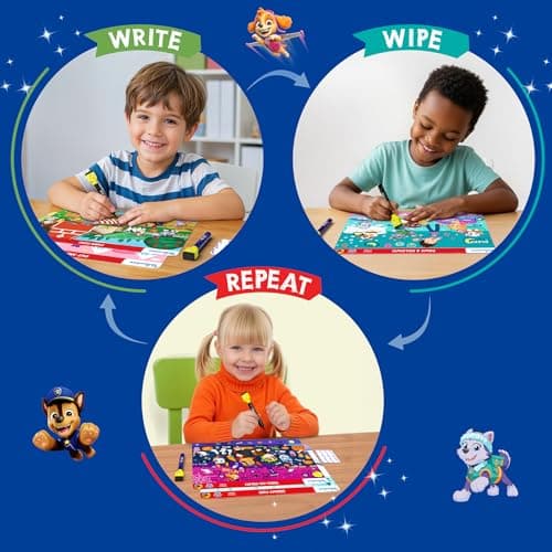 Reusable Write & Wipe Mats, Learning Games, Educational Toy for Toddlers, Kids, Boys & Girls Ages 3, 4, 5, 6 Skillmatics Search and Find PAW Patrol, Preschool Activity, Christmas Gift B0FQVC9MGX