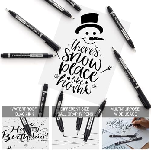 MARTCOLOR Calligraphy Pens, 10 Size Calligraphy Pens for Writing, Brush Pen Calligraphy Set for Beginners, Calligraphy Brush Pens, Hand Lettering Pen for Art Drawing, Sketching, Scrapbooking