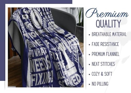 Hanyman Gifts Blanket for Man - 50" x 65" Throw, Flannel Blanket - Birthday Gifts for Handyman - Broke