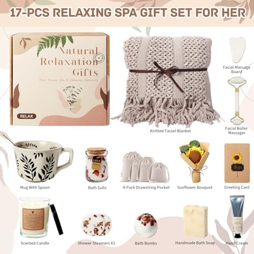 Birthday Gift for Women, Get Well Soon Self Care Package, Unique Spa Gift Basket Thank You Gifts for Mom Grandma Wife Best Friend Sister Her Mothers Day B0FKN316XM