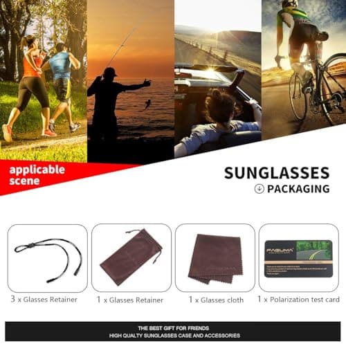 FAGUMA Sports Polarized Sunglasses For Men Cycling Driving Fishing UV400 Protection
