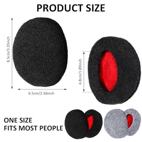 PEOVLVN 2 Pairs Bandless Ear Muffs Winter Earmuffs Windproof Ear Warmers Fleece Ear Covers for Men Women Outdoor Activities