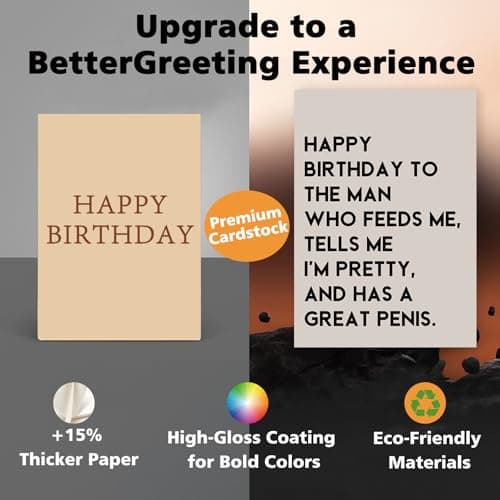 Funny Birthday Card Gift for Men Husband Boyfriend Him,Cheeky and Romantic Bday Card