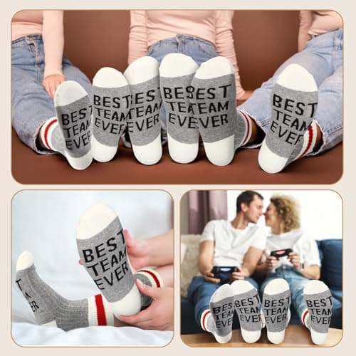 12 Pairs Best Team Ever Crew Socks Bulk Employee Appreciation Gifts for Women Men Staff Coworker Office Christmas
