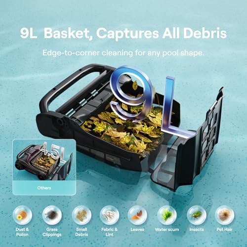 Beatbot iSkim Cordless Robotic Pool Skimmer with 9L Filter Basket, 24/7 Cleaning Solar Powered, 10000mAh Battery, 28-Hour Runtime, Auto Return, Smart Obstacle Avoidance, APP Control -Navy Blue
