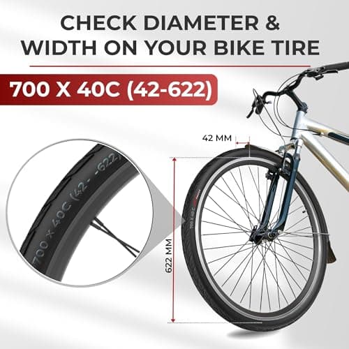 Fincci Pair 700x40c Bike Tire - 700c Gravel Tires with Kevlar & Nylon 1mm Puncture Proof - Lightweight 60 TPI Foldable Bicycle Tires 42-622 for Hybrid, Electric, Touring Bikes