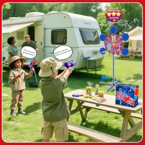 Shooting Games Toys for Nerf Gun Party, Shooting Targets with 2 Toy Guns 40 Foam Darts Kids Outdoor Indoor Toys for Birthday Easter Xmas Gifts for 4 5 6 7 8 9 10+ Year Old Boys Kids