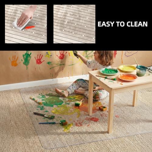 Office Chair Mat for Carpet, 32x48 Heavy Duty Clear Plastic Rolling Chair Mat for Carpet Floor, Under Computer Desk Chair Floor Mats Protector Carpeted Floors