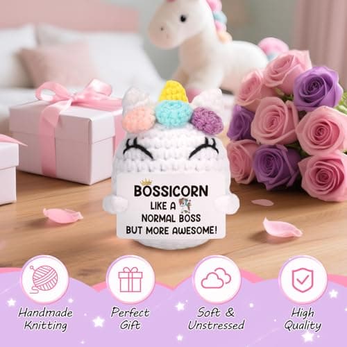 Christmas Boss Gifts for Boss Lady Women, Bossicorn Xmas Stocking Stuffers White Elephant Birthday Unicorn Office Gift for Boss Female Appreciation Thank You Present for Supervisor Manager Leader