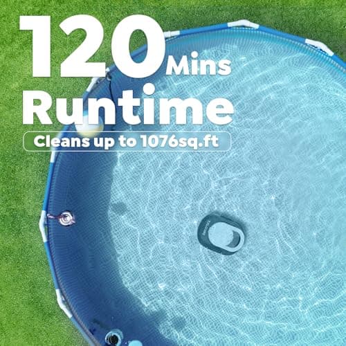 S1 PRO Cordless Pool Vacuum – Powerful Robotic Cleaner for Above-Ground Pools up to 1076 Sq.ft, 120-Min Runtime, 2.5H Fast Charging, Smart Auto-Parking Design