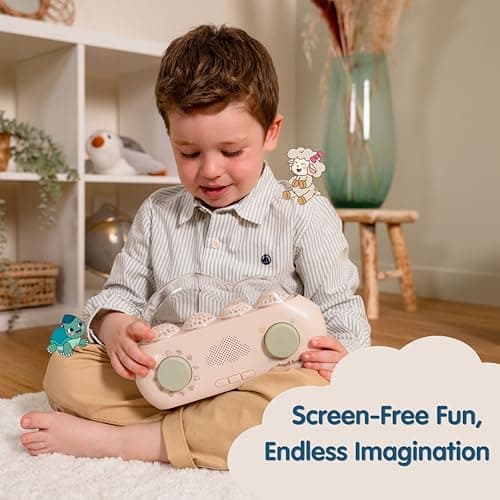 Cloudb Cloudbox Storytime Audio Story Books Toy Gift for Toddlers Kids Girls Boys | English/Spanish Voice Record Storyteller | 36 Stories, 8 Melodies, Star Projector Night Light White Noise Dreambox