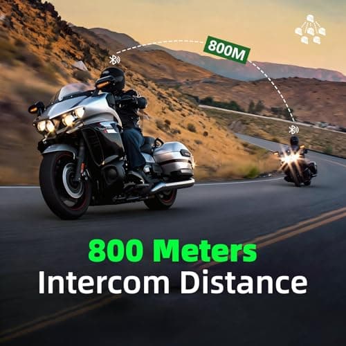 EJEAS V6 Pro Bluetooth Mesh Communication Systems Headset with 1200m Waterproof/Noise Reduction/Hands-Free Calls/Music & GPS, Motorbike/ATV/Dirt Bike/Skiing/Motorcycle Helmet Intercom(2 Pack)