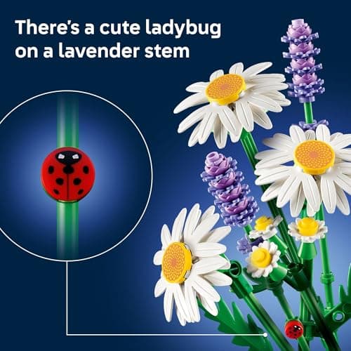 Building Toys for Girls & Boys, Ages 9+, Artificial Flowers Craft Kit, Home Décor & Display, 133 Pieces, Gift for Kids LEGO Botanicals Daisies 11508 B0FMS7CRHX