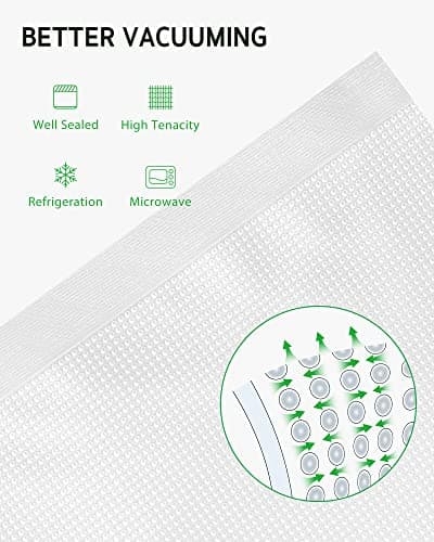 Syntus Vacuum Sealer Bags, 150 Gallon 11" x 16" and Quart 8" x 12" and Pint 6" x 10" Commercial Grade PreCut Bag, BPA Free Food Vac Bags for Storage, Meal Prep or Sous Vide