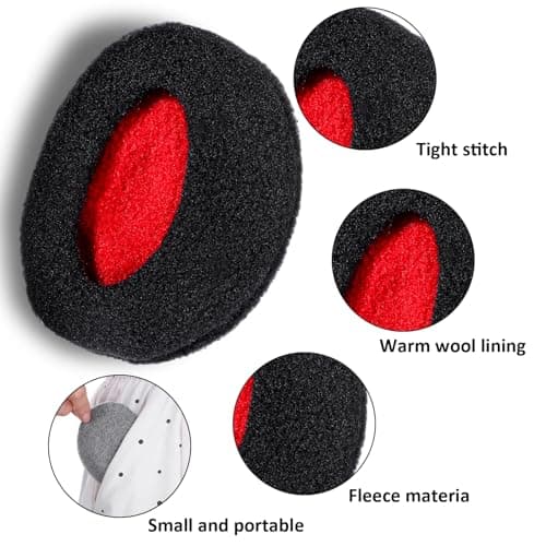 PEOVLVN 2 Pairs Bandless Ear Muffs Winter Earmuffs Windproof Ear Warmers Fleece Ear Covers for Men Women Outdoor Activities