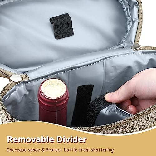 Tirrinia 2 Bottle Wine Gift Tote Carrier - Leakproof & Insulated Padded Versatile Wine Cooler Bag for Travel, BYOB Restaurant, Wine Tasting, Party, Dinner,Gift for Wine Lovers,Grey