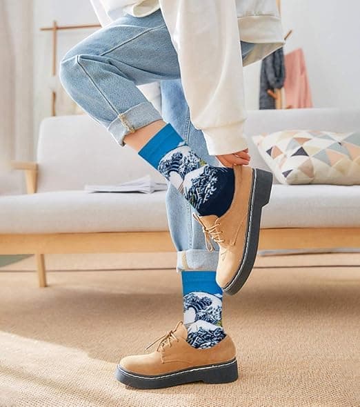 Soft Cotton, Crazy Artist Pattern, Classic Novelty Style, Versatile Hosiery, Birthday Gifts for Girl Lover, Fit Shoe Size 5-9 Chalier 5 Pairs Funny Socks for Women, Famous Painting Art Fun Socks B078K1Q14F