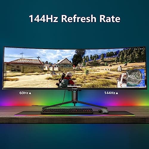 INNOCN 49" Curved Gaming Monitor 144Hz Ultrawide 32:9 WDFHD 3840 x 1080P, R1800, 99% sRGB, HDR400, USB Type C, DisplayPort, HDMI, Built-in Speakers, Height/Tilt Adjustable - 49C1G