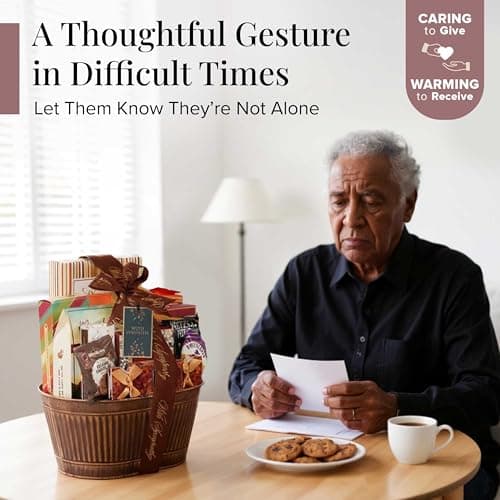 Bereavement care package with snacks for loss of a loved one, funeral, or condolences delivery. Kosher shiva. Broadway Basketeers Sympathy Gift Basket Sharing Your Heartfelt Condolences B0FCNWQ2R2