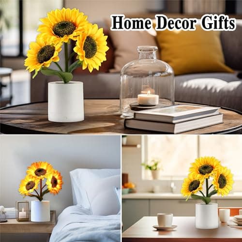 Sunflower Flower Lamp Gifts for Women, Birthday Christmas Ideal Gifts for Women Mom Granddaughter Girlfriend Friend Wife Anniversary Birthday, Bedroom Bar Coffee Shop Sunflower Night Light Lamp Decor
