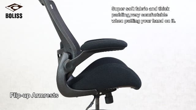 BOLISS Drafting Tall Office Chair 400lbs High Back Wide Standing Desk Chair Comfortable with Flip up Armrests Lumbar Support Adjustable Big Footrest Ring(Black)