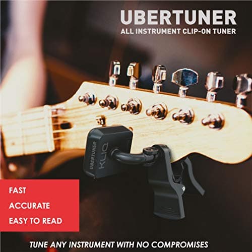 KLIQ UberTuner, Professional Clip-On Tuner for Guitar, Bass, Ukulele, Violin, Mandolin, Banjo & All Instruments, Fast & Accurate Chromatic Tuning with Multi-Key Modes, Black