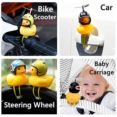 NEKRASH Duck Bike Bell, Rubber Duck Bicycle Accessories with LED Light, Cute Propeller Handlebar Bicycle Horns for Kids Toddler Children Adults Sport Outdoor B07T2HJK9K