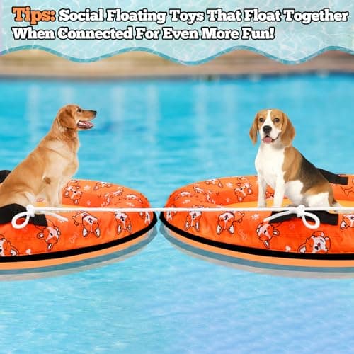 Inflatable Dogs Pool Float with Rope,Puppy Raft Floating Mat,Pet Float for Small Medium Large Dogs Up to 80lb