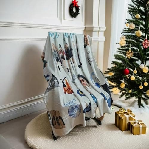 Music Blanket,Fall Throw Blanket,Singer Blankets,Music Flannel Blanket,Fuzzy Blanket,Decorations for Room Christmas Birthday Valentines Day Gifts for Women Girls Friend Fan (White 2)