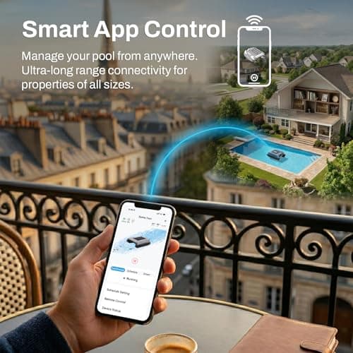 Betta Neo Solar-Powered Robotic Pool Skimmer with App Control & Ultra Long-Range Gateway System, Weather-Adaptive & Scheduled Cleaning, Dual Charging Options, for In-Ground & Above-Ground Pools (Blue)
