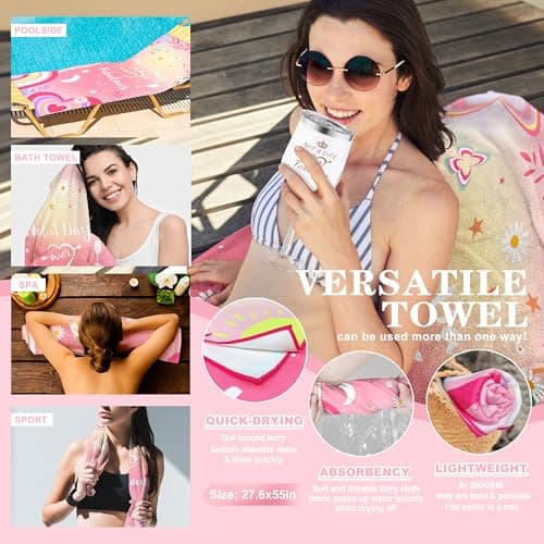 Birthday Gifts for Women, Happy Birthday Gifts Basket for Women Self Care Gift Get Well Soon Gifts, Rose Relaxing Spa Gift Basket with Beach Towel, Woman Birthday Gift for Sister Coworker Her Bestie