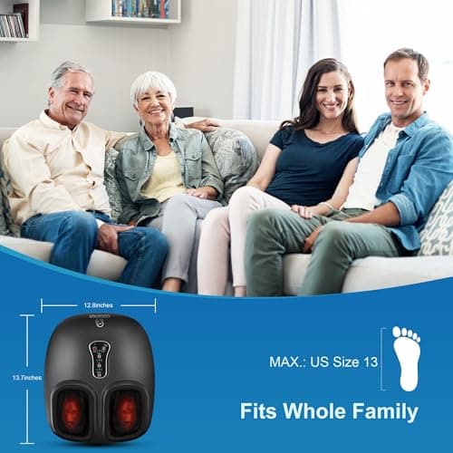 COMFIER Shiatsu Foot Massager with Heat,Vibration,Rolling Compression,FSA Eligible Feet Massager Machine for Plantar Fasciitis,Neuropathy Pain, Fits Size up to 13“,Christmas Gifts for Women,Men,HSA