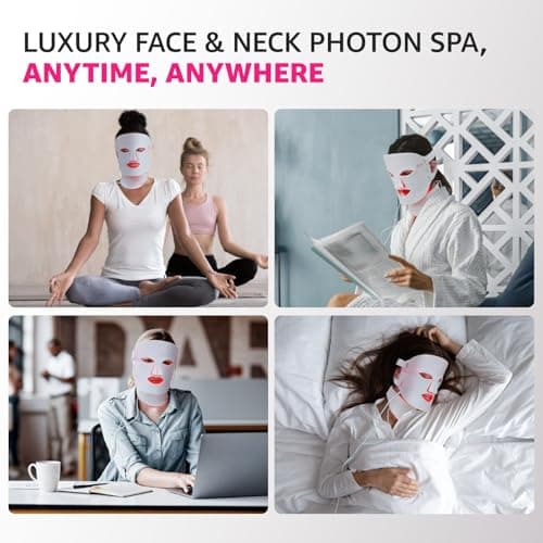 850nm Near Infrared (NIR), 7 Mode Portable LED Face Mask for True Anti-Wrinkles Skincare at Home Red Light Therapy Mask for Face and Neck with 396 LEDs B0GF25FKF4
