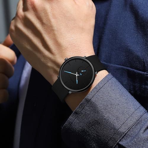 CRRJU Men’s Women Watch Casual Stylish Waterproof Quartz Unisex Wristwatches, Ultra Thin Watches for Men Women, Colorful Silicone Band