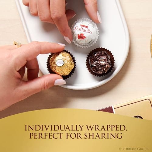 Ferrero Rocher Collection, Premium Gift Set, Hazelnut Milk Chocolate, Dark Chocolate and Coconut, 48 Count, 4.6 oz