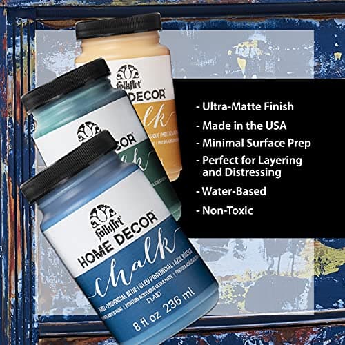 FolkArt Home Decor Chalk Furniture & Craft Acrylic Paint in Assorted Colors (8 Ounce), 34150 White Adirondack