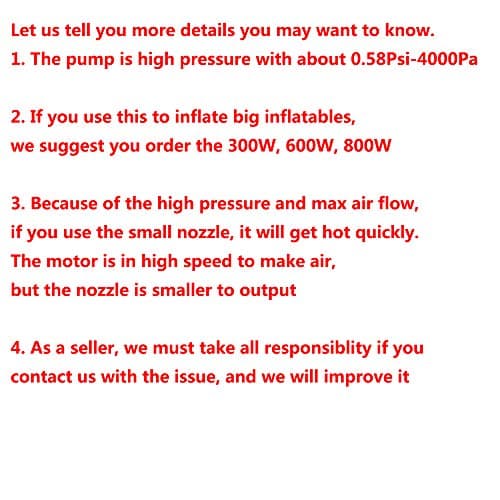 BOMPOW Electric Air Pump for Inflatables Air Mattress Pump Bed Pool Toy Raft Boat Quick Pump Black (AC Pump(130W))