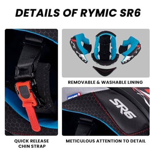 SR6 Full Face Motorcycle Helmet, Equipped with Clear & Multicolour Visors DOT Approved Street Racing Helmet