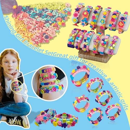 Coiinala Friendship Bracelet Making Kit for Ages 7+ Girl, 488-Piece DIY Charm Rubberband Bracelets Maker with Charm & Stickers, Craft Supplies Arts Maker Jewelry Making kit for Girls B0FCRF8D9B