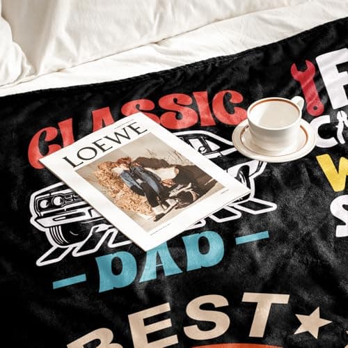 Dad Throw Blanket - 50x60 Inch Soft & Durable Gifts for Dad Birthday, Father's Day, Retirement - Perfect for Travel, Camping, Office & Home Use from Daughter or Son