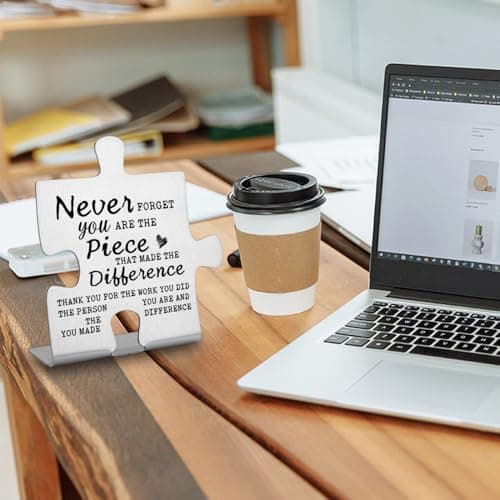 Thank you Appreciation gifts for Mentor Teacher Nurse, Going Away Gift Retirement Gift for Coworker Boss, Never forget you are the Piece that Made the Difference, Funny Office Desk Decor