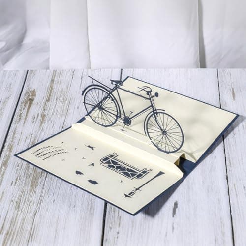 Pop up Card for Birthday Anniversary Thank You Retirement Travel Graduation Bon Voyage-Bicycle Card for Cyclist B0DSKY6PGH