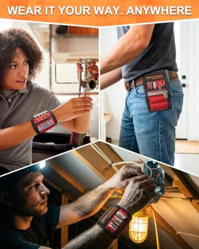 Stocking Stuffers for Men Women Gifts Magnetic Wristband: Men Gifts Tool Belt Magnet Wrist for Holding Screws Nails Christmas Gadget for Dad Adults Him Husband Who Have Everything (1)
