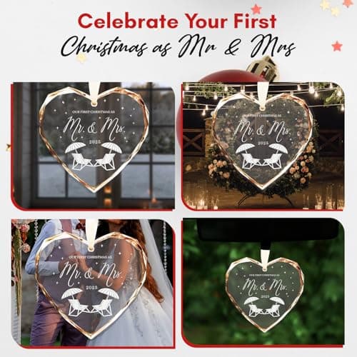 Wedding Gifts - Mr and Mrs Gifts - Marriage Gift Ideas for Couples, Future Mr and Mrs Gift Ideas-Her Just Married Ornaments - Just Married Decorations Bridal Shower Ornaments(Beach)