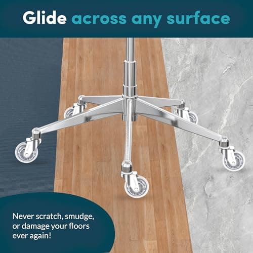 Lifelong Office Chair Wheels Replacement Rubber Chair Casters Safe for Hardwood Floors and Carpet, Set of 5, Heavy Duty Casters for Chairs Desks to Replace Office Chair Mats - Fits 98%